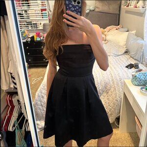 White House Black Market satin Strapless Dress Size 6